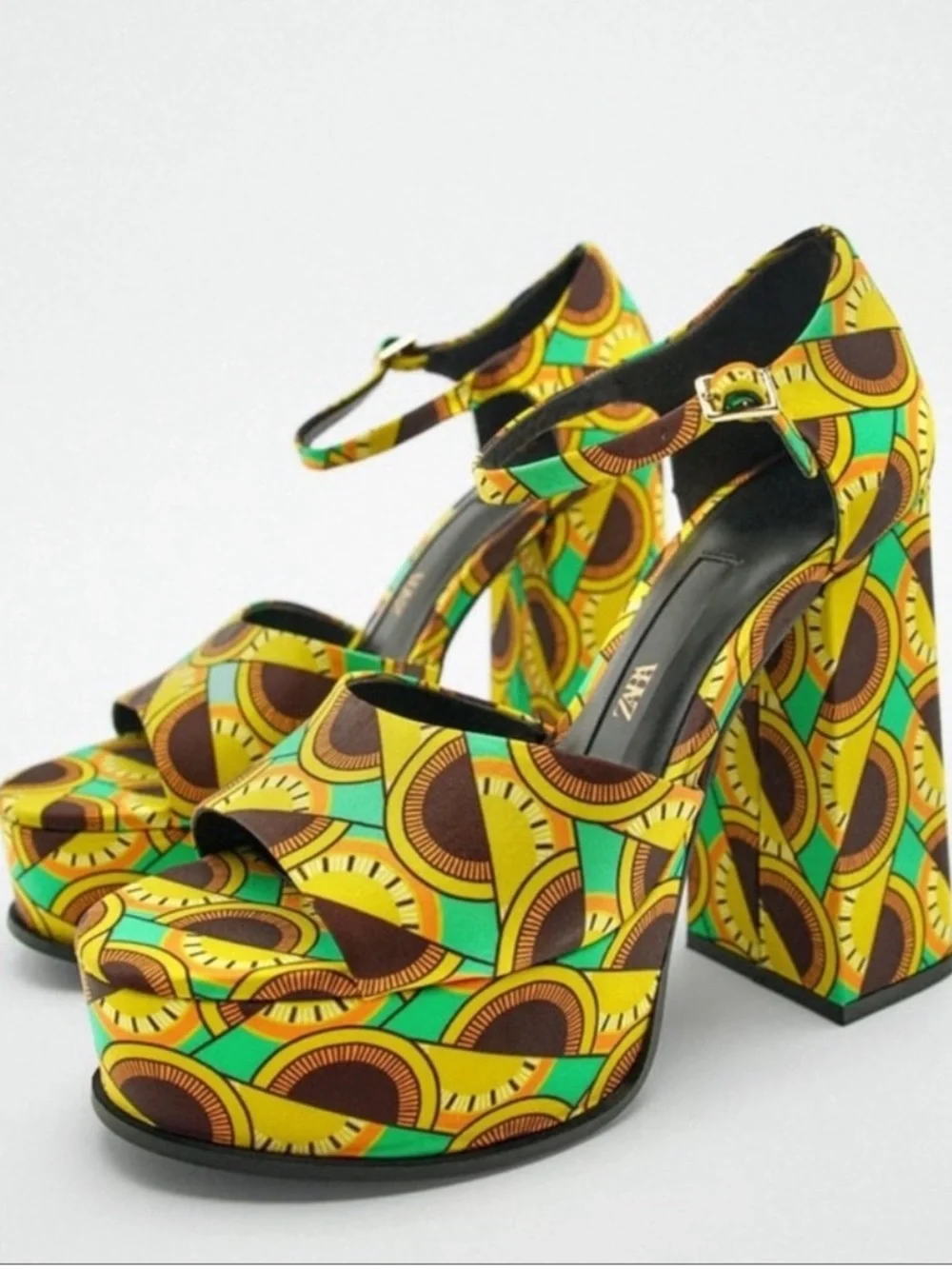 Zara Printed Platform Heels ~ Never Worn